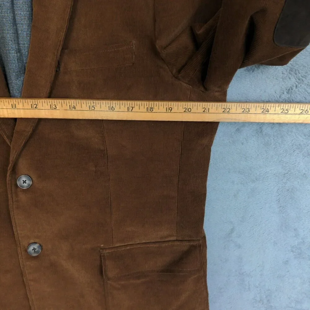 Jos A Bank Reserve Tailored Fit Corduroy Blazer Sz L Brown Elbow Patch Academia